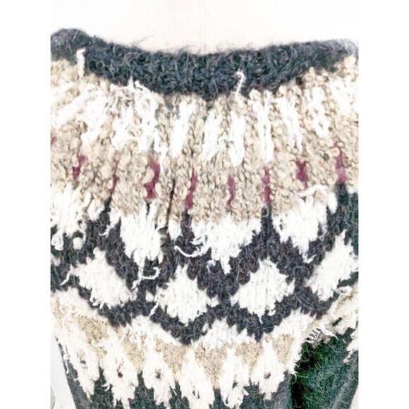 Cynthia Rowley Women Long Sleeve Scoop Neck Open-Knit Sweater Heathered Black Si - Picture 10 of 14